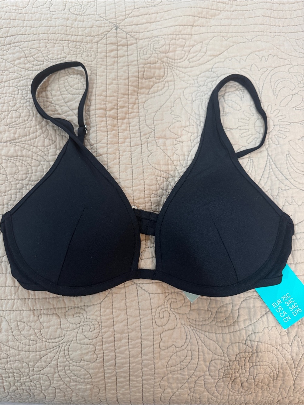 H&M Black Women's Black Bikini top -nice Support 34C